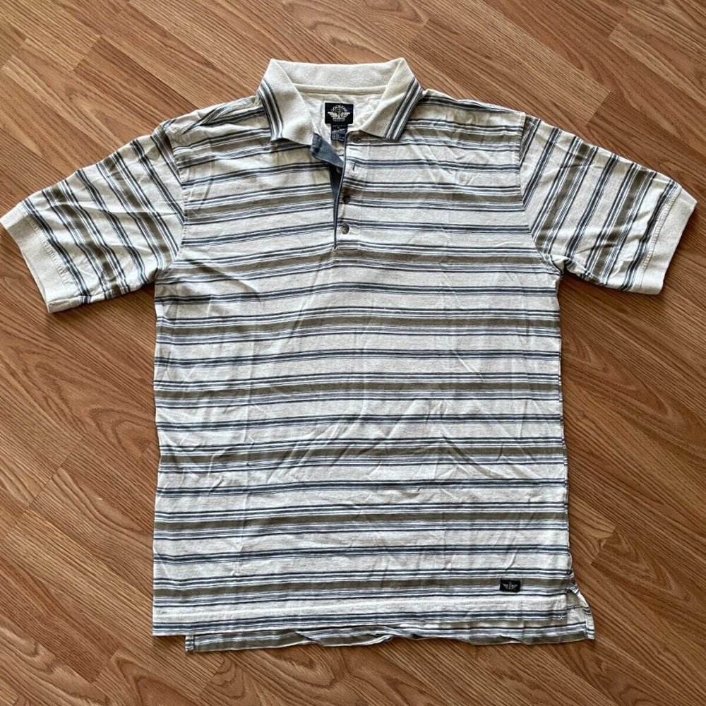 Dockers Men Polo Shirt Striped Tee Short Sleeve T Shirt Size XL